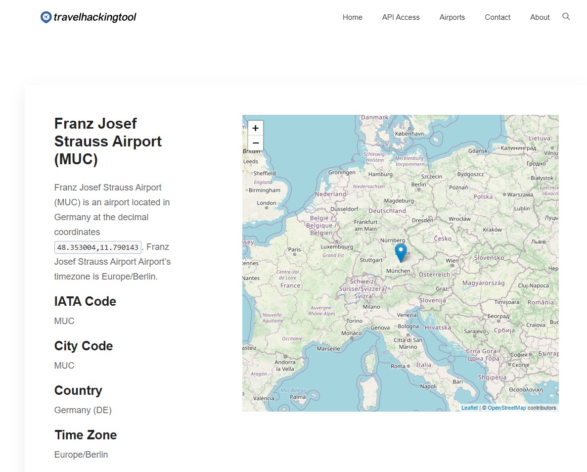 MUC Airport on travelhackingtool.com