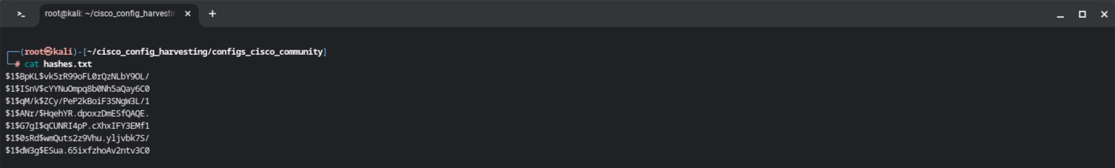 Cleaned up password hashes